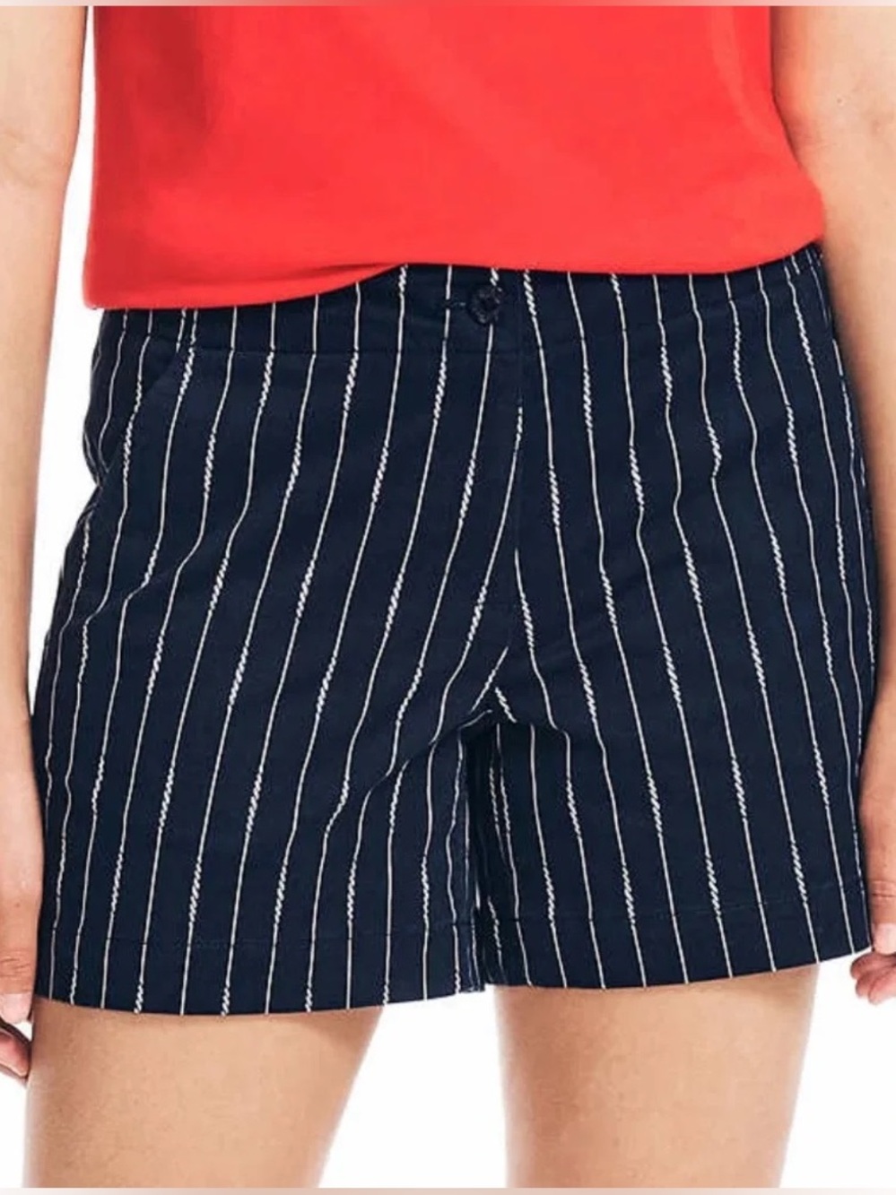 NWOT Nautica Navy Blue with White Nautical Stripe Motif Women’s Shorts